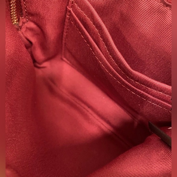 Coach F58033 Signature Canvas L-Zip Wristlet – Khaki/Brown with Red Leather Trim - Picture 5 of 9